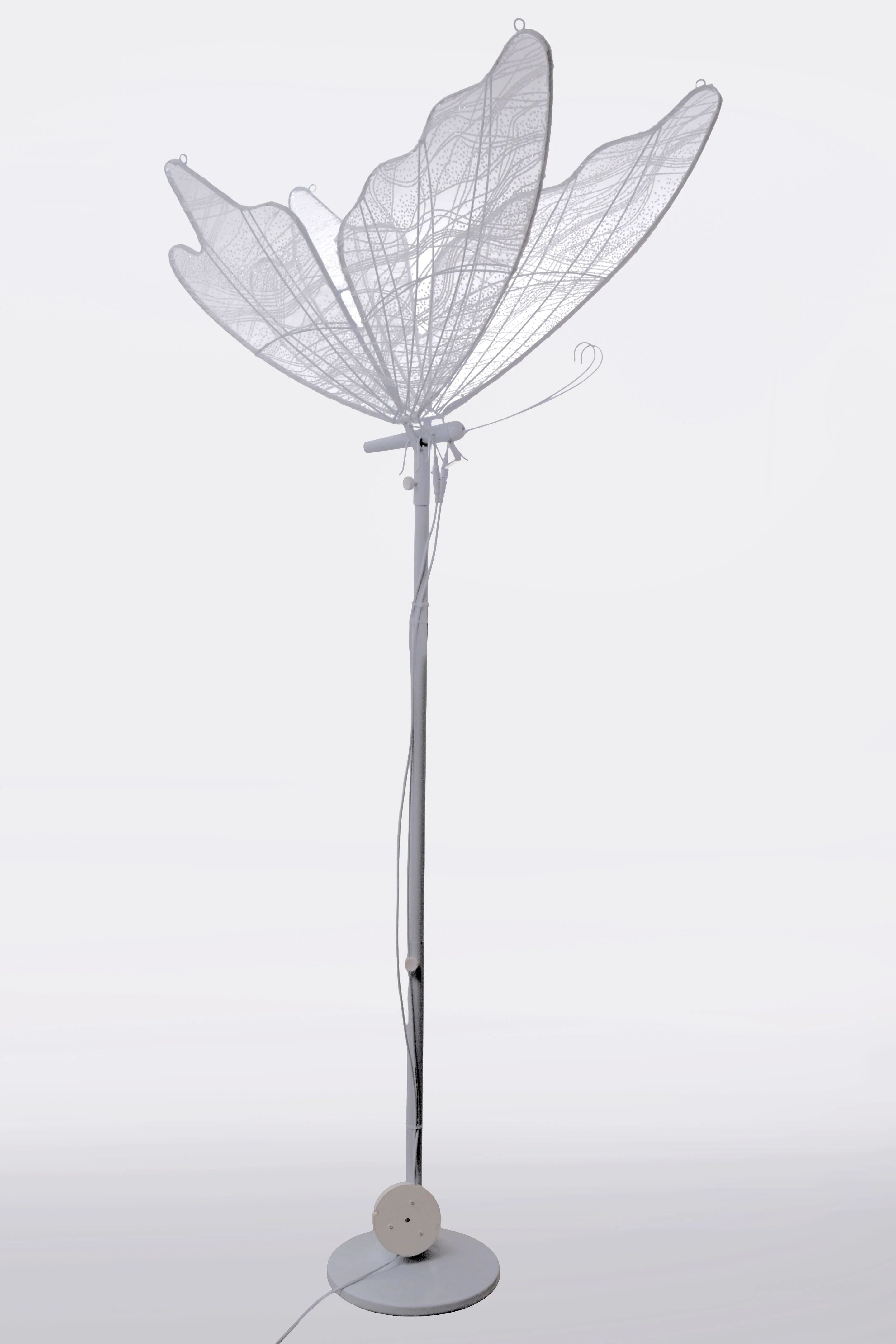 31" Lamp Butterfly Stand White