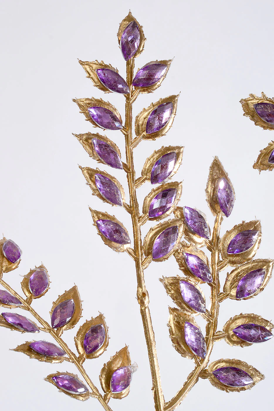31'' Rhinestone Leaf Spray Purple - Image 2