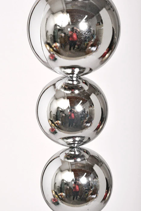 32" Ball Cluster Ornament Shiny Silver - Image 2