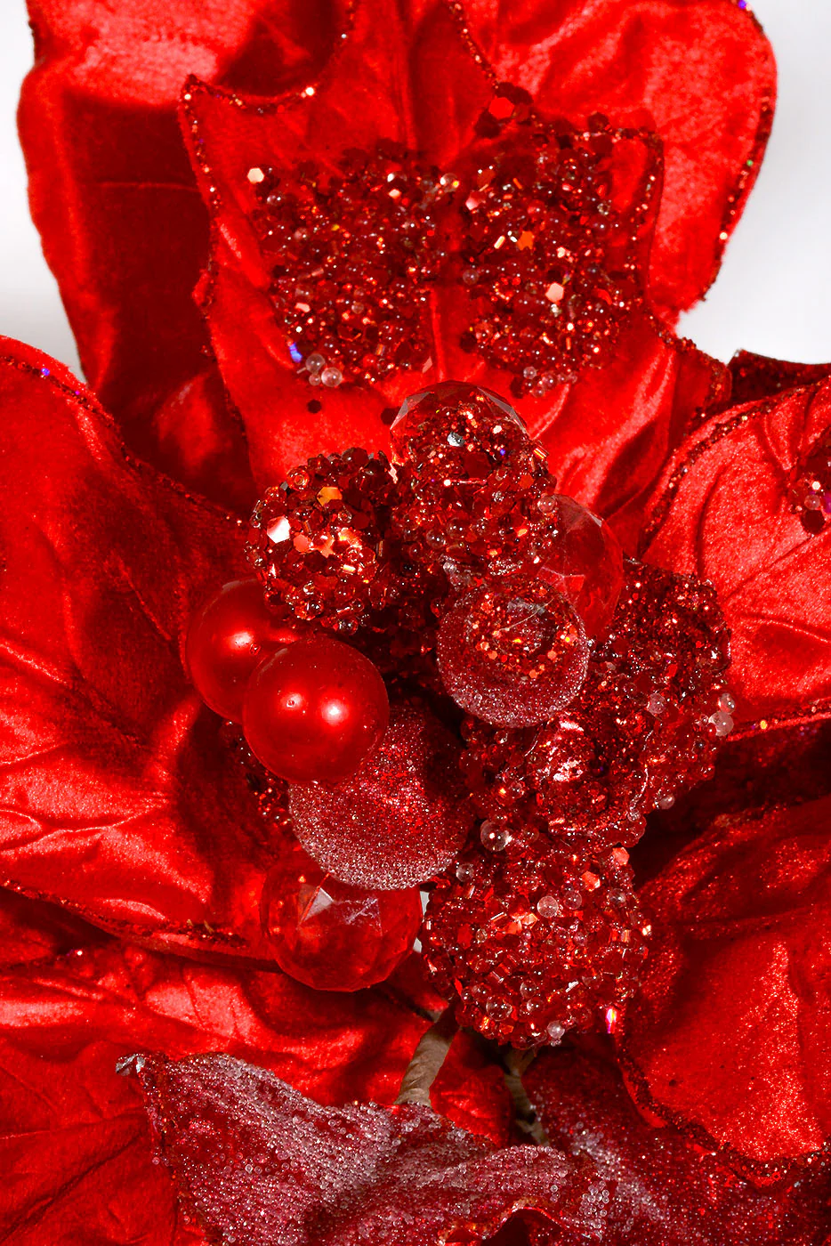 32" Fantasy Poinsettia Stem Red - Image 2