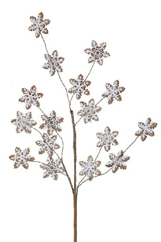32" Gingerbread Snowflake Spray Brown/White
