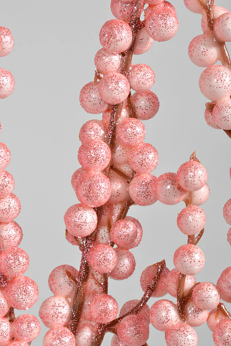 32" Glitter Berry Cluster Spray Blush/Pink - Image 3