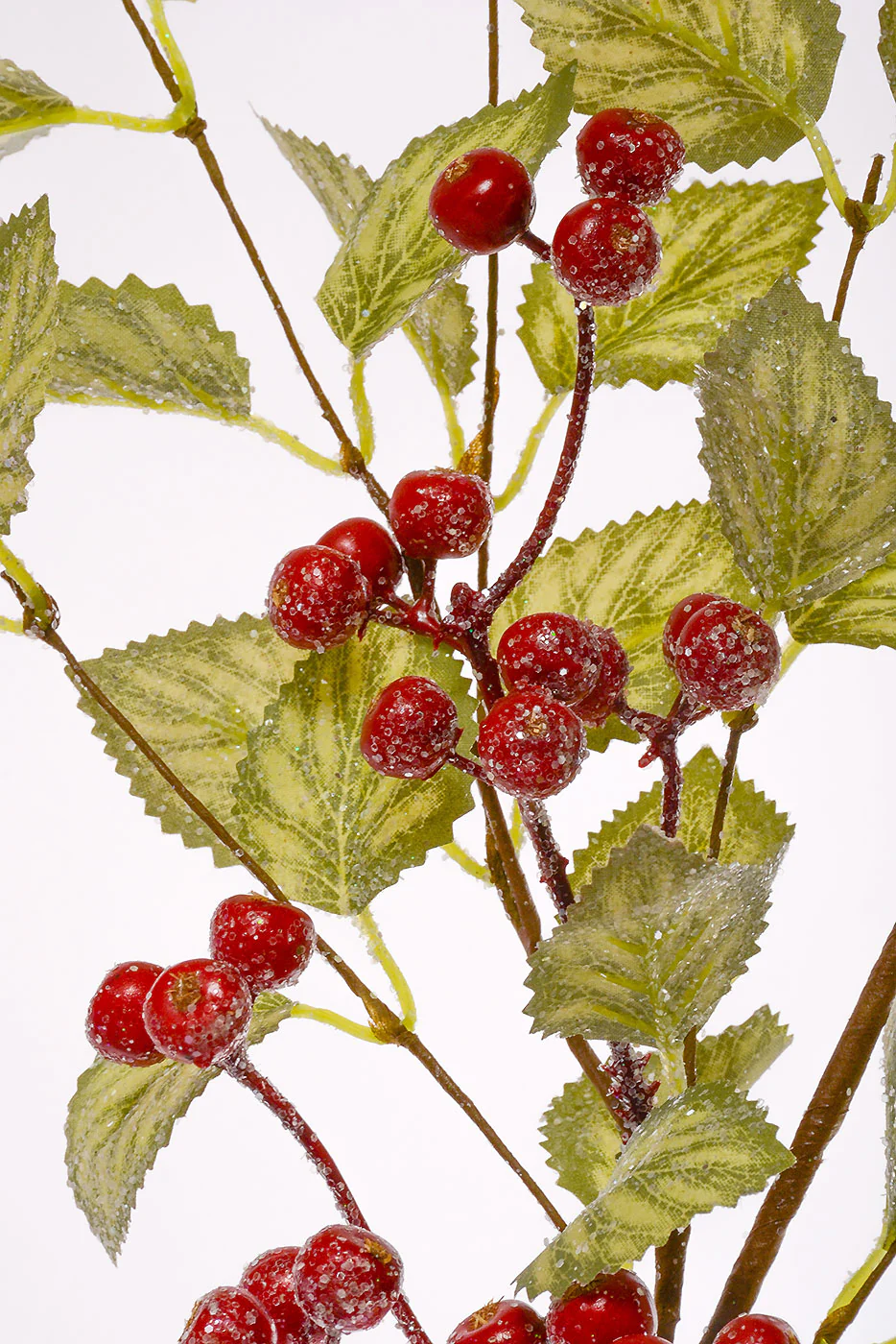 32" Silk Frosted Viburnum Berry Spray Green/Red - Image 2