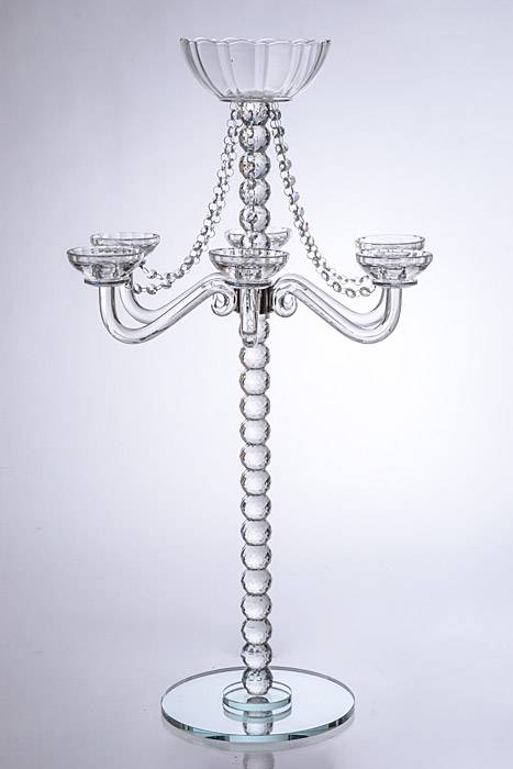 33.5" 6-arm Glass Candelabra Clear - Image 2