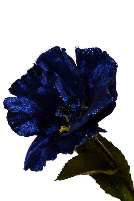33" Glittered Helleborus Spray Midnight Blue - Image 2