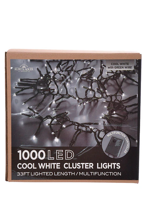 33Ft 1000 Light Led Cluster Garland Cool White - Image 3