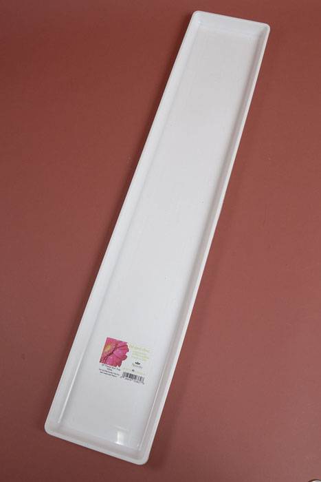 34.25" X 6.5" Flower Box Plastic Tray White