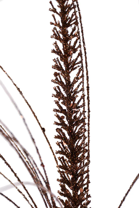 34" Glitter Mica Triple Spike Grass Spray Copper - Image 2