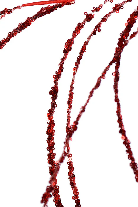 34" Sequin Willow Spray Red - Image 2