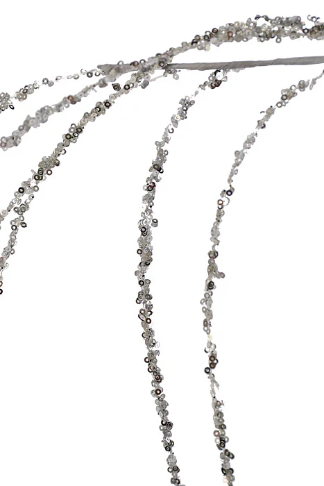 34" Sequin Willow Spray Silver - Image 2