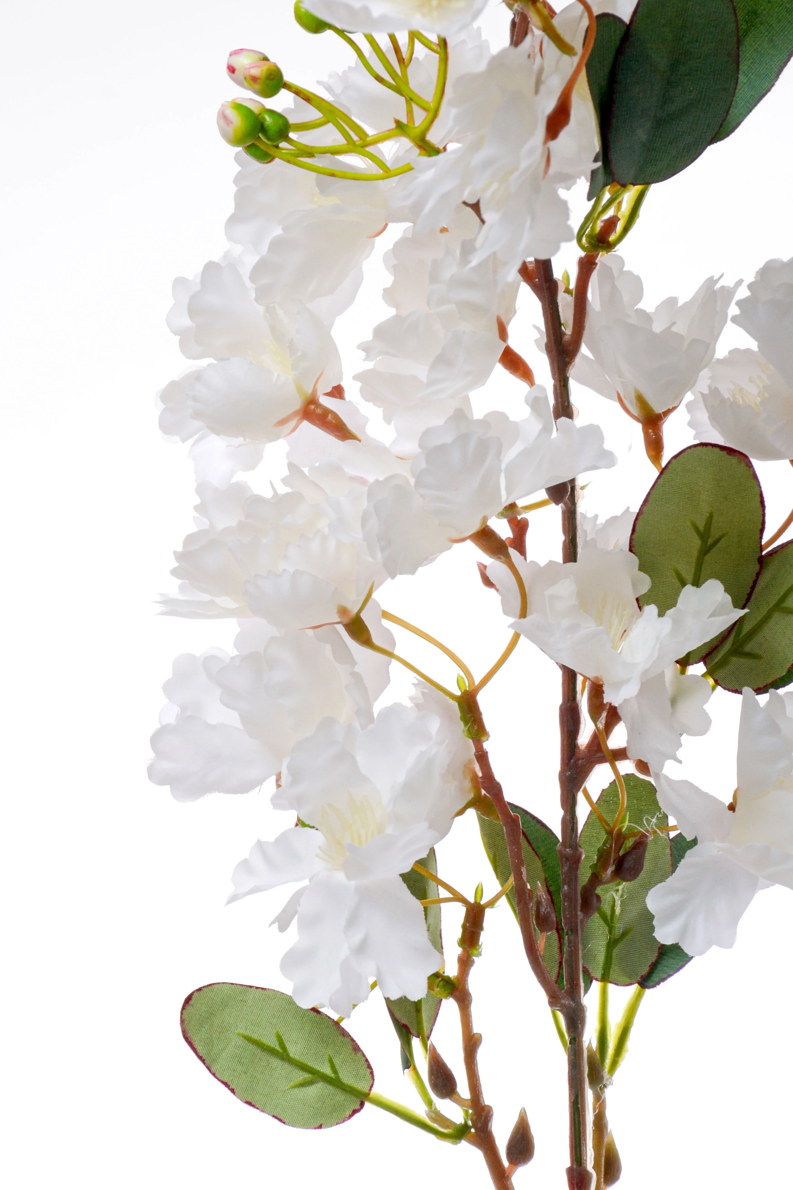 35.5" Silk Cherry Blossom Spray White - Image 2