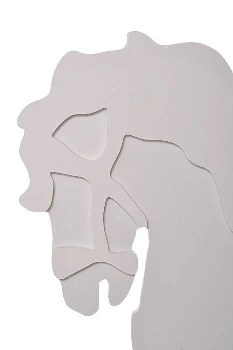35" Carved Wooden Horse White - Image 2