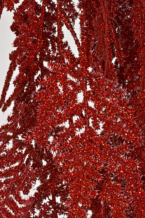 35" Glitter Asparagus Spray Red - Image 2