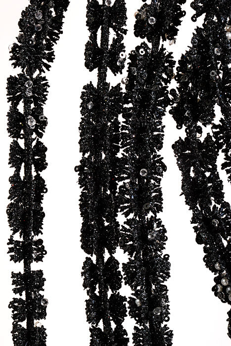 35" Glitter Hanging Amaranthus Spray Black - Image 2