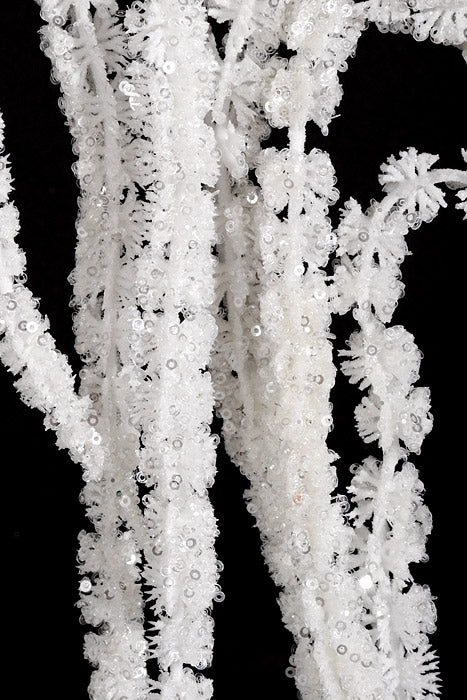 35" Glitter Hanging Amaranthus Spray White - Image 2