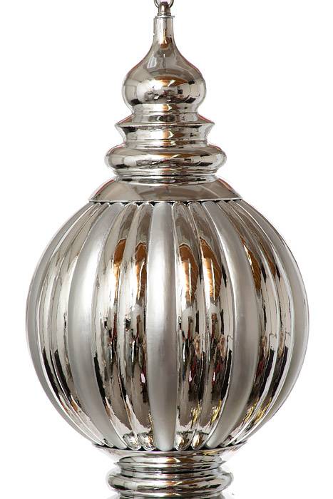 35" Jumbo Ornament Shiny/Matte Silver - Image 2