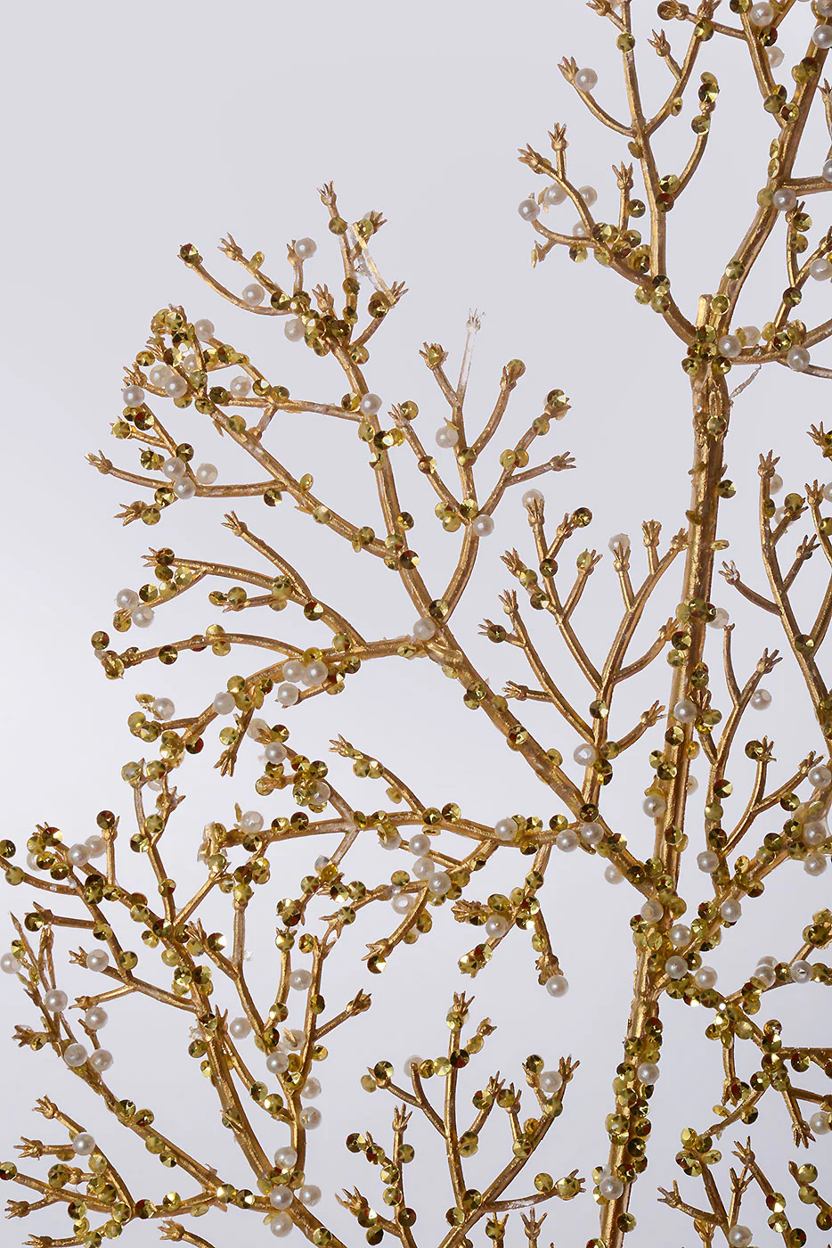 35" Pearl Glitter Coral Leaf Spray Champagne - Image 2