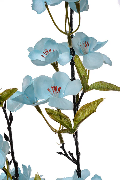 35" Silk Cherry Blossom Spray Blue - Image 2