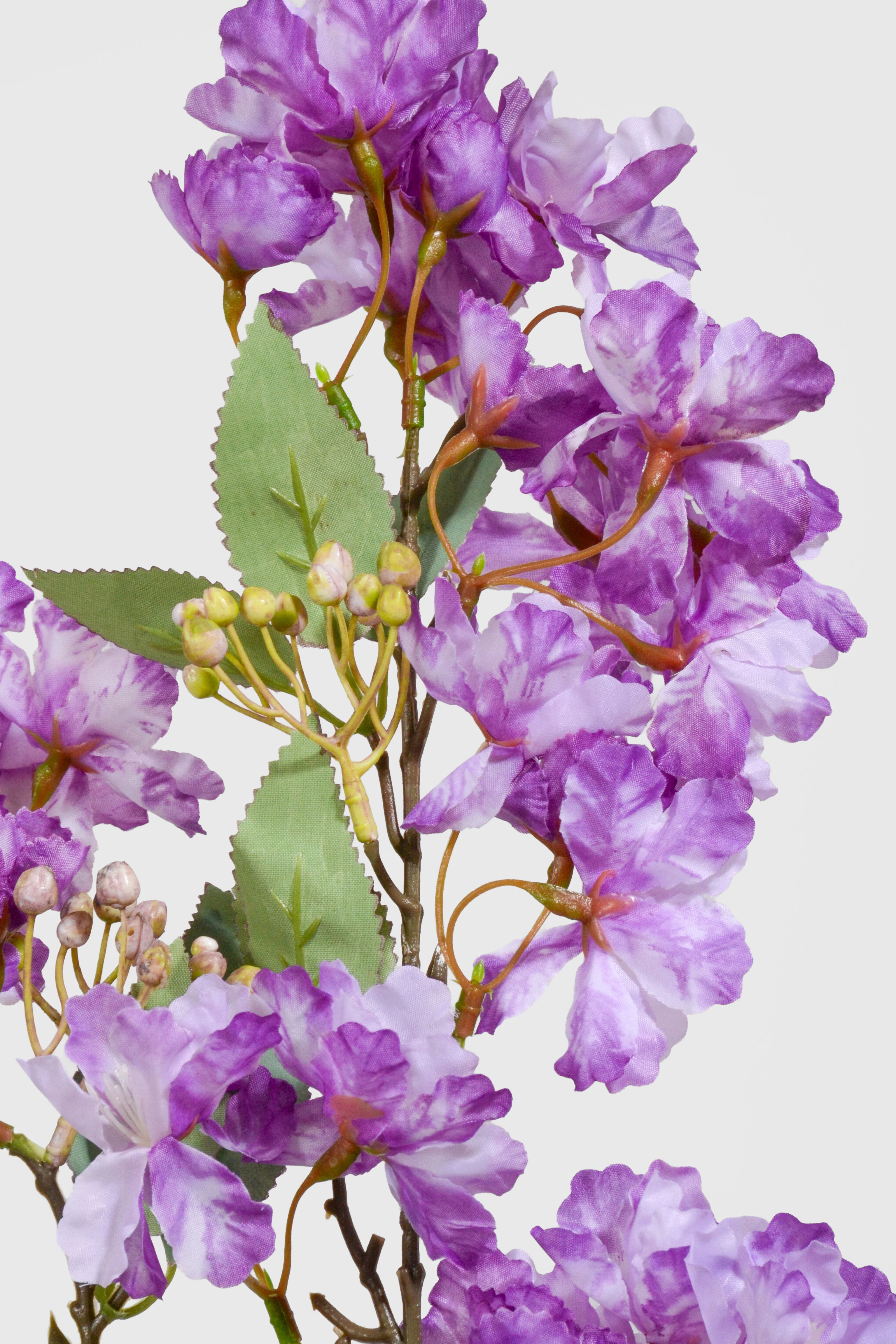 35" Silk Cherry Blossom Spray Purple - Image 2