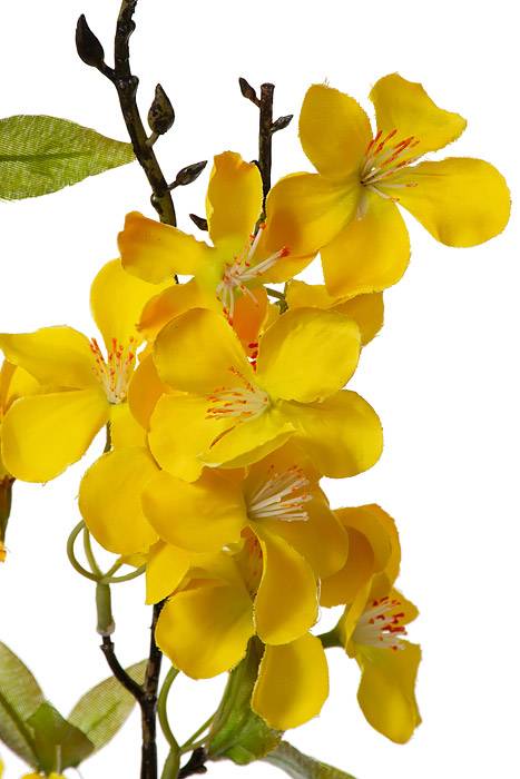 35" Silk Cherry Blossom Spray Yellow - Image 2