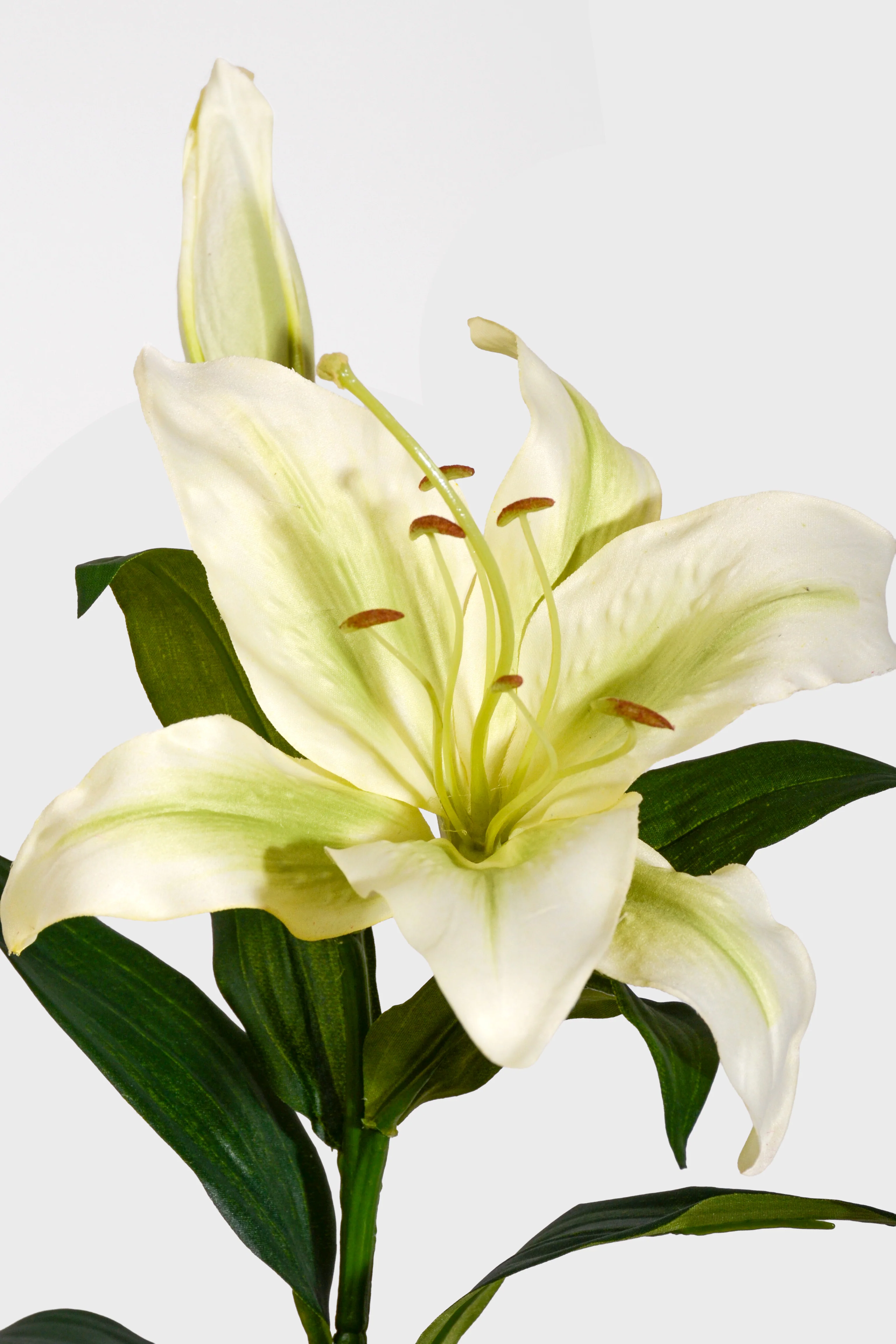 35" Silk Stargazer Lily Spray Green - Image 2