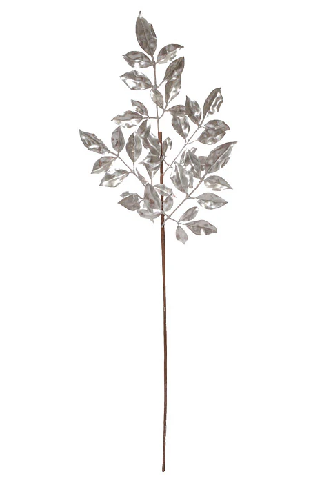 36.25" Metallic Leaf Spray Silver