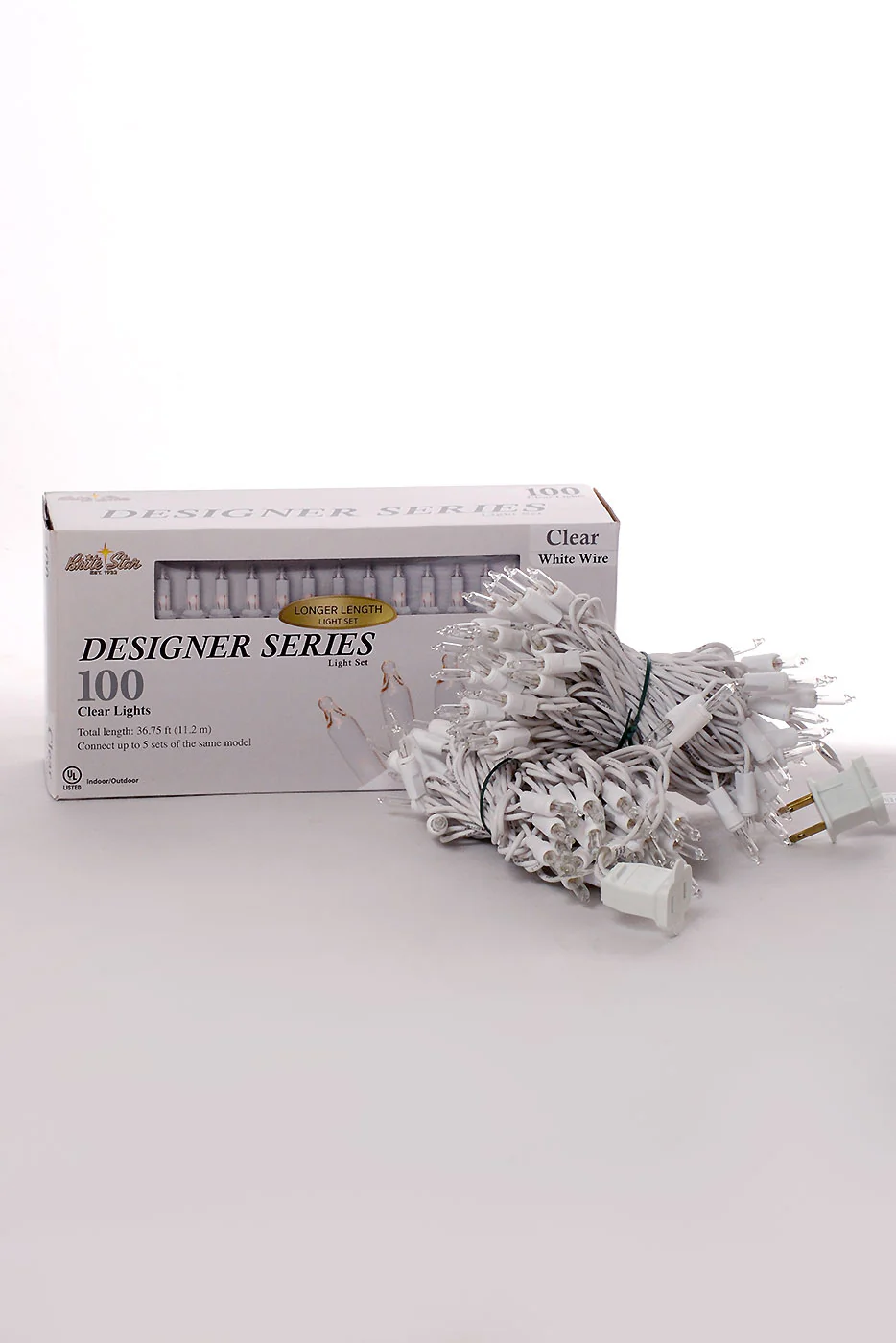 36.5ft Lights Set Clear W/white Wire - Image 2