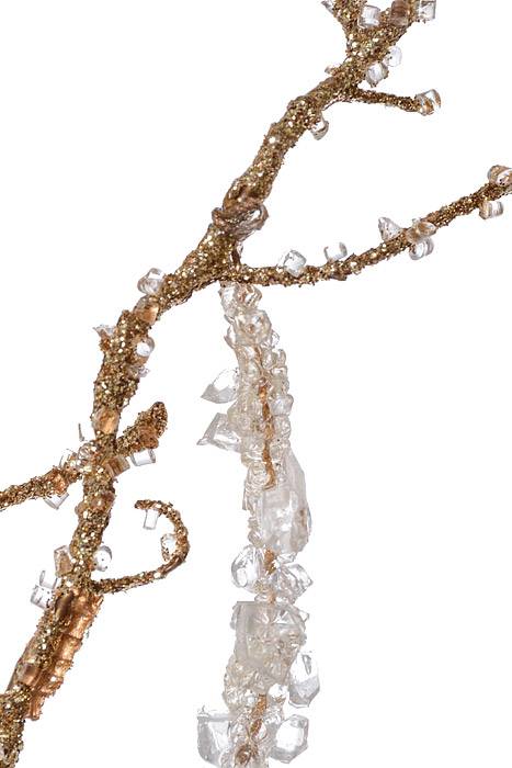 36" Beaded Amaranthus Hanging Spray Clear Water/Gold - Image 2