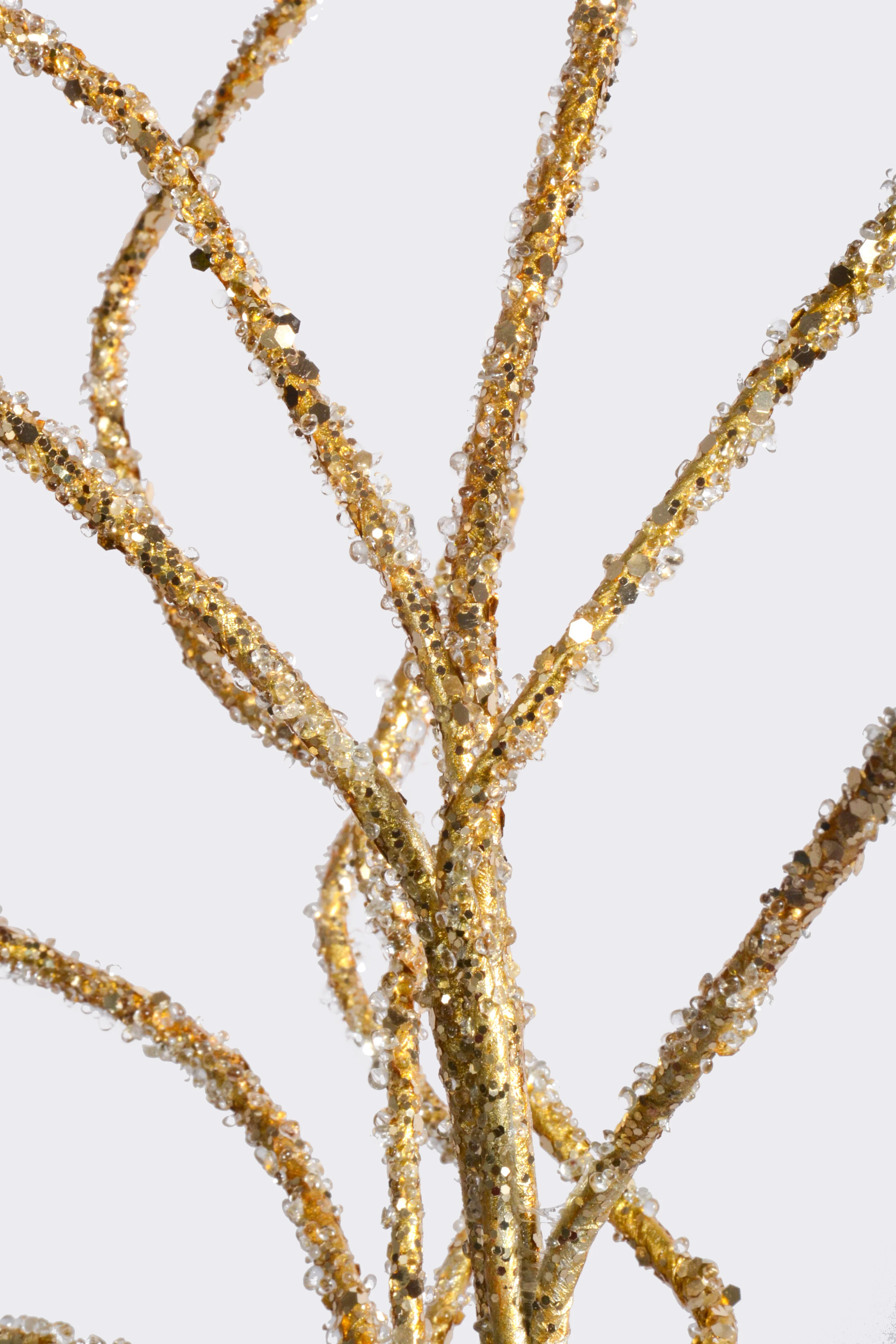36" Glitter Twigs Spray Gold - Image 2