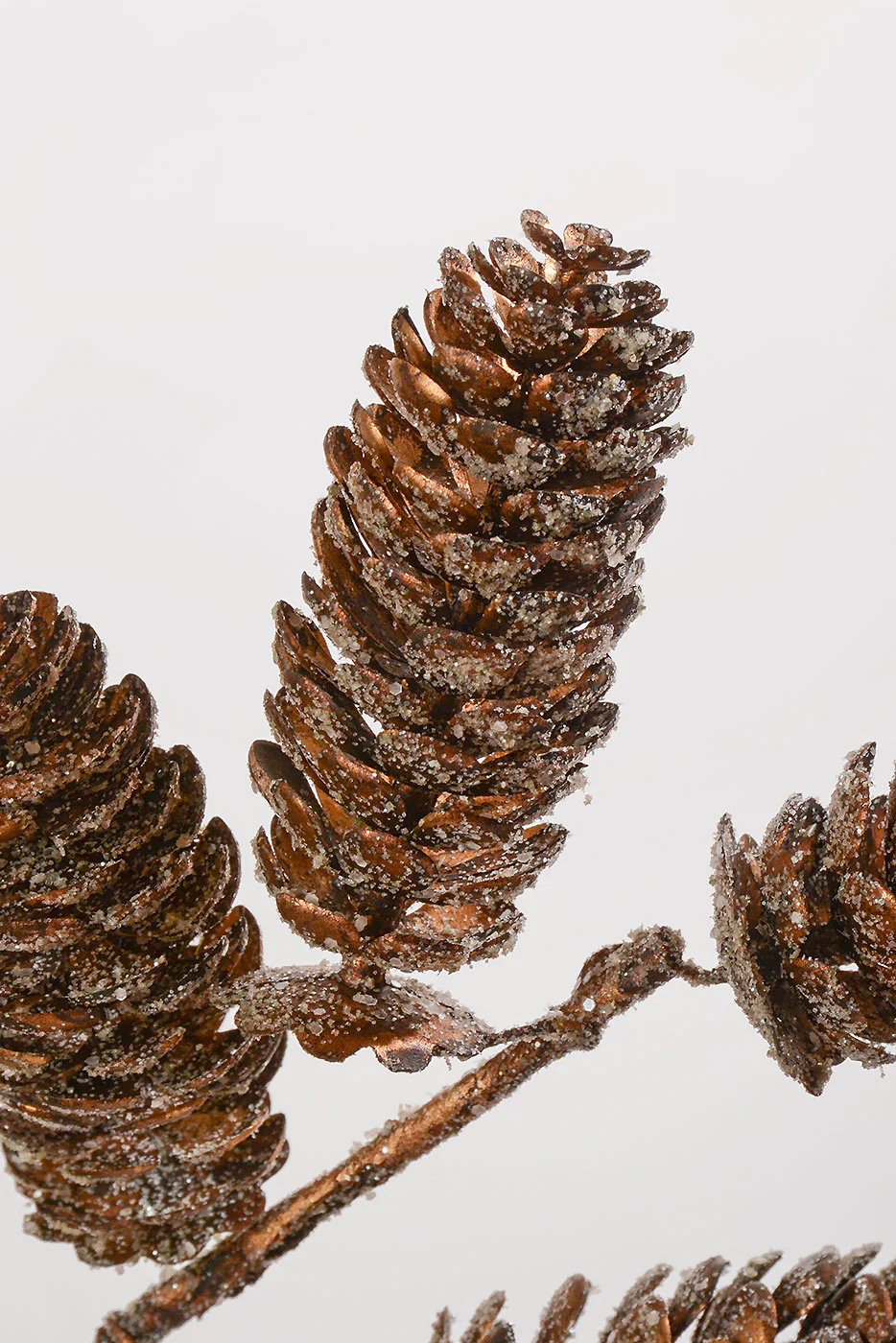 36" Glittered Pine Cone Spray Brown - Image 2