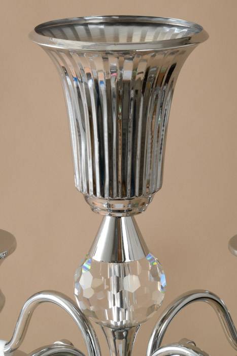 36" Metal 5-lite Candelabrum W/crystal Silver - Image 2