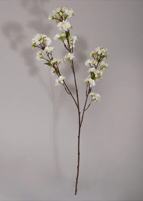 36" Silk Cherry Blossom Spray White