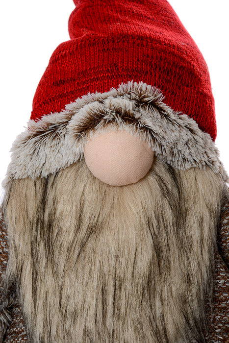 36" Standing Gnome With Retractable Legs Red/Brown - Image 2