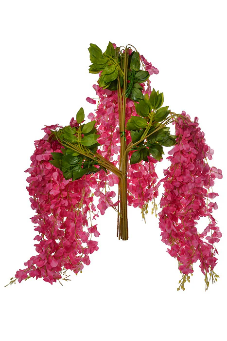 37.5" Silk Wisteria Hanging Spray Hot Pink Pkg/12 - Image 2
