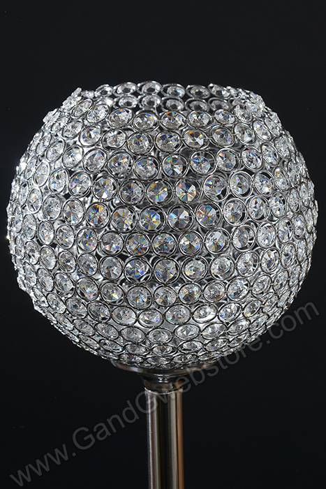 37" Crystal Bead Candle Holder Silver - Image 2