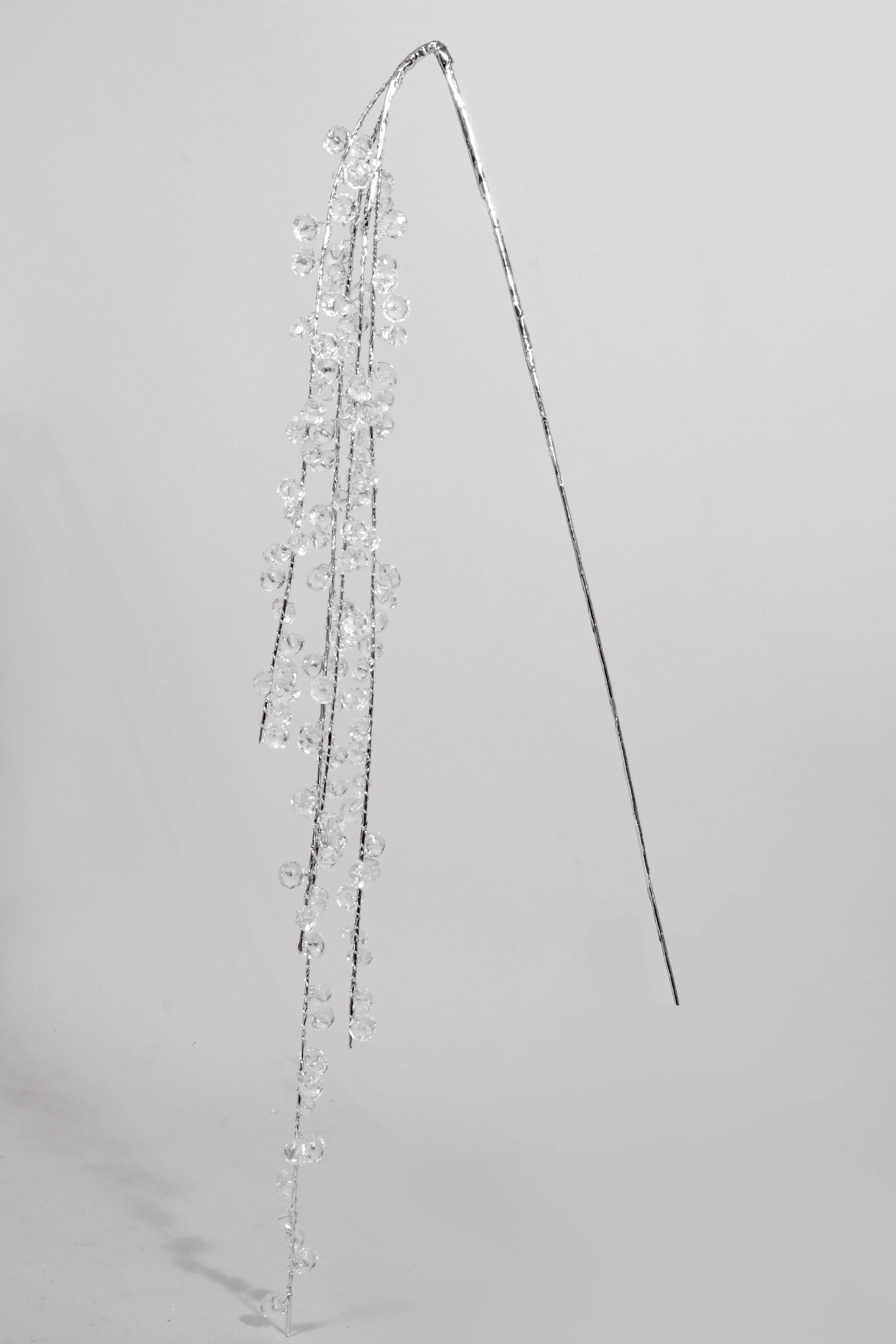 38" Hanging Crystal Bead Spray Silver/Clear