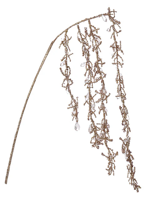 39.5" Glitter Hanging Spray Rose Gold