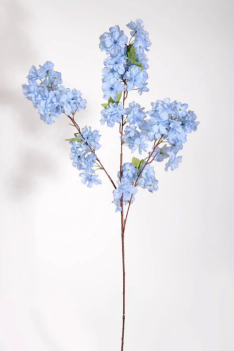 39.5'' Silk Cherry Blossom Spray Light Blue
