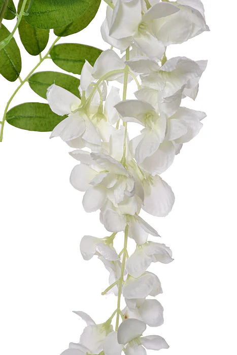 39.5" Silk Wisteria Hanging Spray White Pkg/12 - Image 2