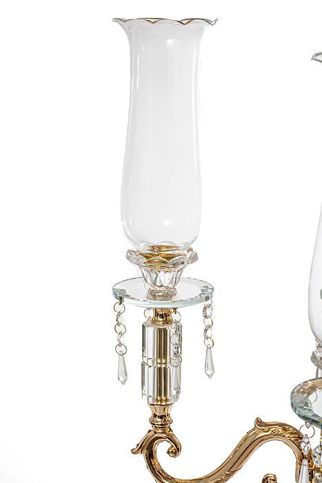 39" Crystal 5-lite Candelabrum W/Beads Gold - Image 2