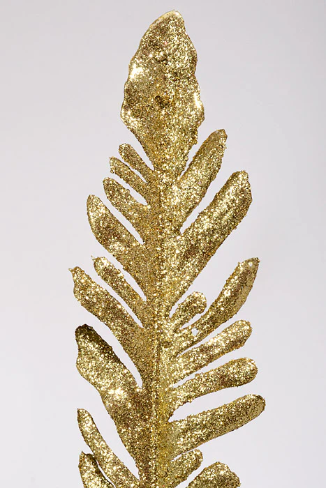 39" Glitter Fern Spray Gold - Image 2
