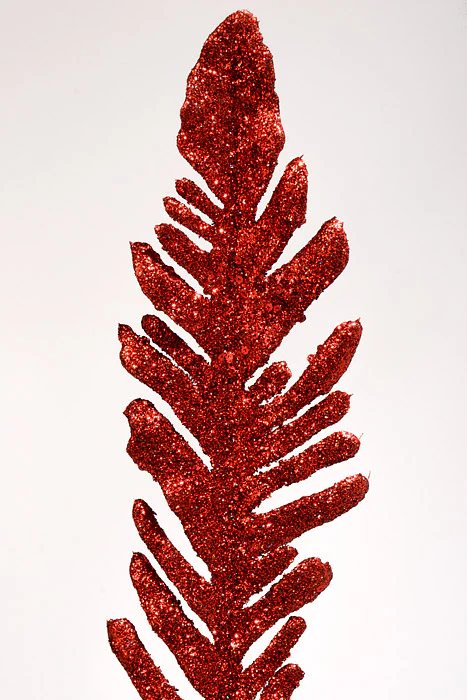 39" Glitter Fern Spray Red - Image 2