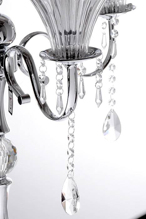 39" Metal 5-lite Candelabrum W/crystal Silver - Image 2