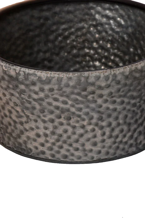 4.25" / 5" / 5.75" Metal Round Planter Gray Set/3 - Image 2