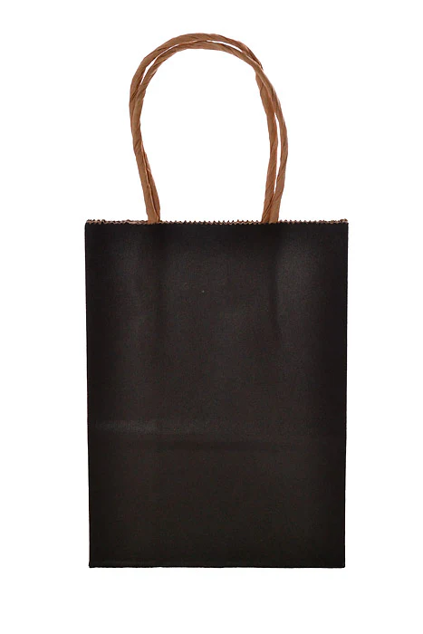 4.25 x 2.25 x 6" Kraft Shopping Bag Black PKG/12