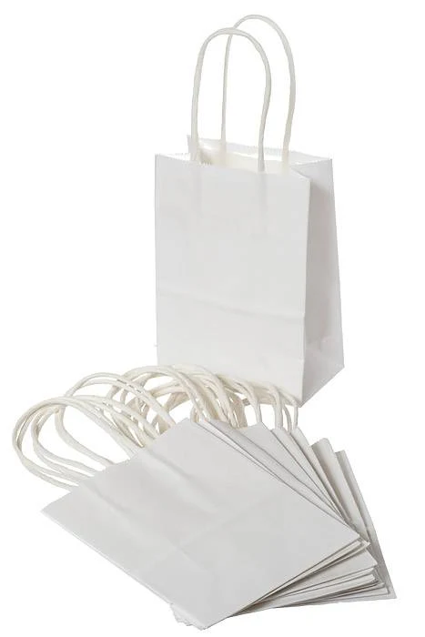 4.25 X 2.25 X 6" Kraft Shopping Bag White Pkg/12 - Image 2