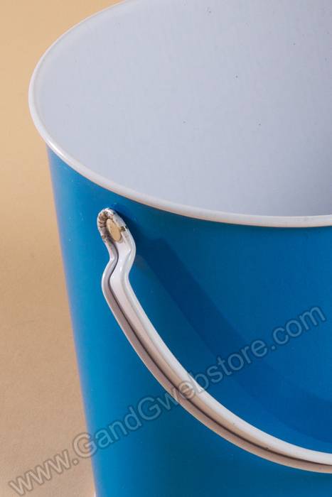 4.25" X 4" Metal Bucket W/handle Blue - Image 2