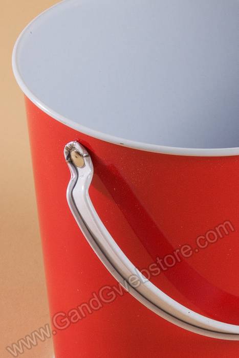 4.25" X 4" Metal Bucket W/handle Red - Image 2