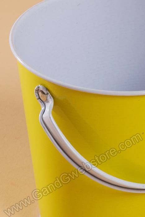 4.25" X 4" Metal Bucket W/Handle Yellow - Image 2
