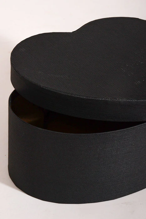 4" / 4.5" / 5.15" Heart Gift Box With Lid Black Set/3 - Image 2